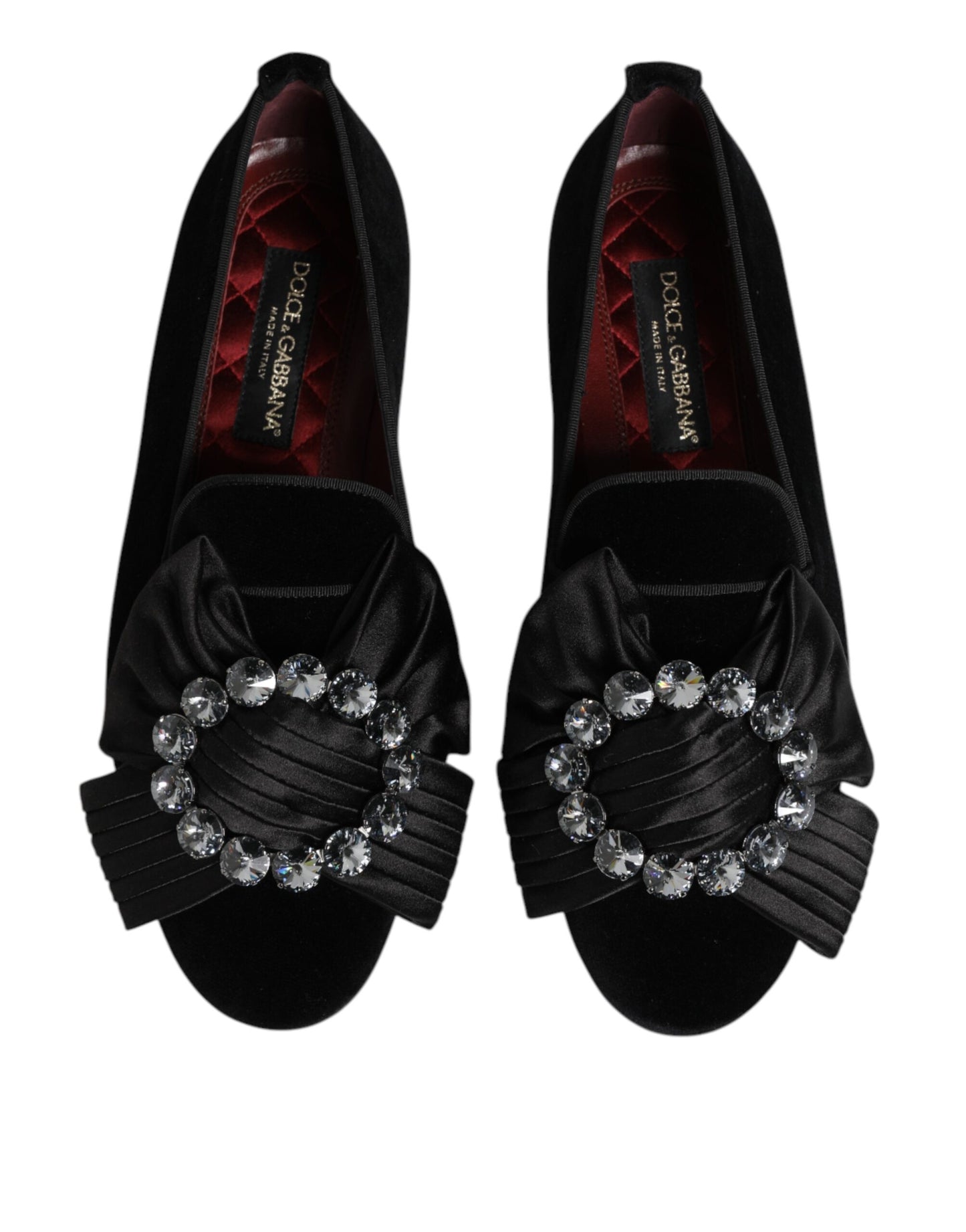 Dolce &amp; Gabbana – Schwarze VATICANO-Slipper mit Kristallband