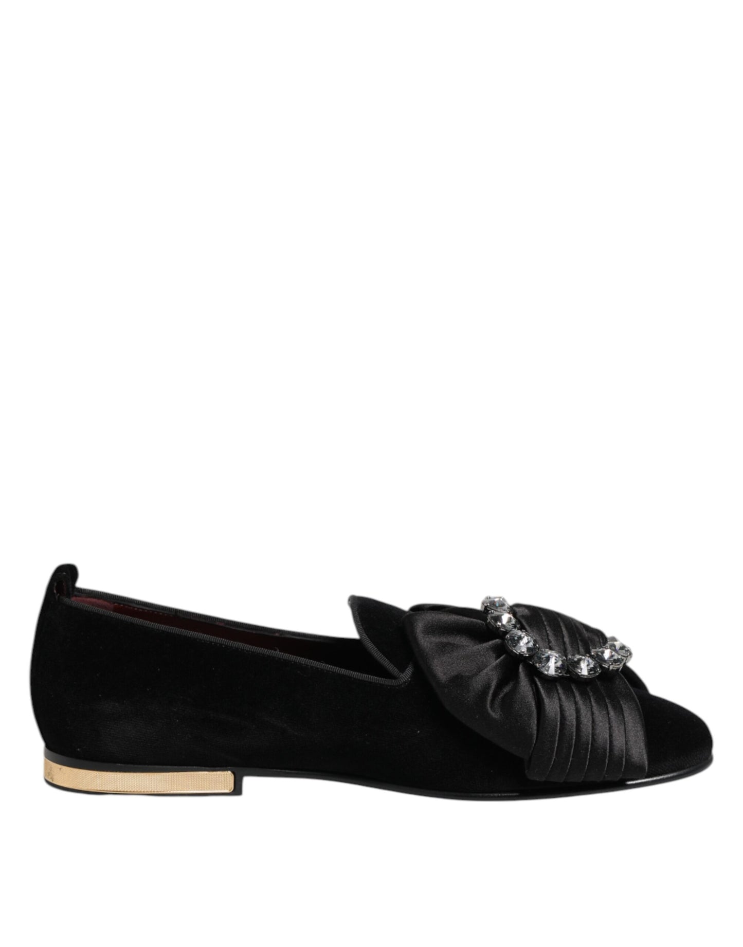 Dolce &amp; Gabbana – Schwarze VATICANO-Slipper mit Kristallband