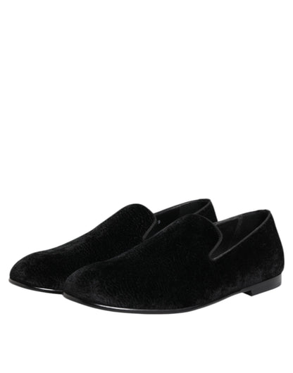 Dolce &amp; Gabbana Schwarze Jacquard-Loafer, formelle Herrenschuhe