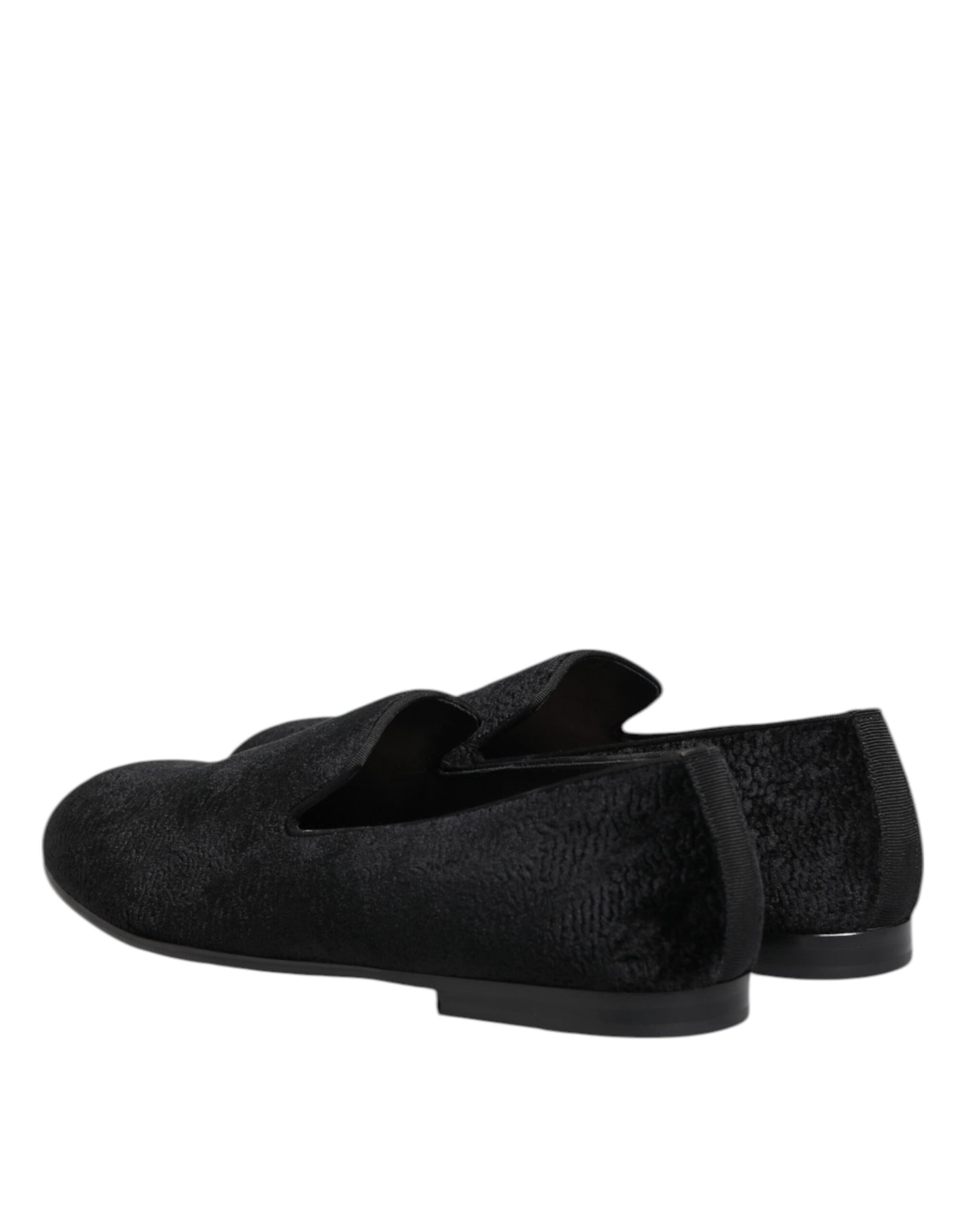 Dolce &amp; Gabbana Schwarze Jacquard-Loafer, formelle Herrenschuhe