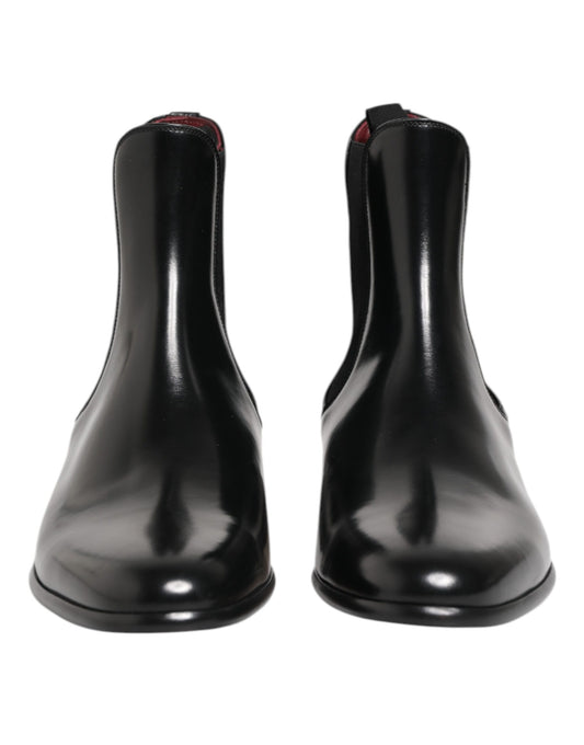 حذاء تشيلسي أسود سهل الارتداء من دولتشي آند غابانا