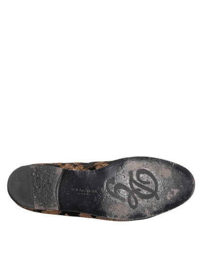 حذاء رجالي من دولتشي آند غابانا أسود مطرز بالورود