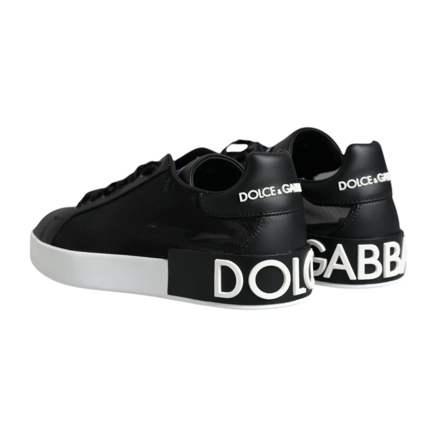 Dolce &amp; Gabbana – Portofino-Sneakers aus schwarzem Kalbsleder