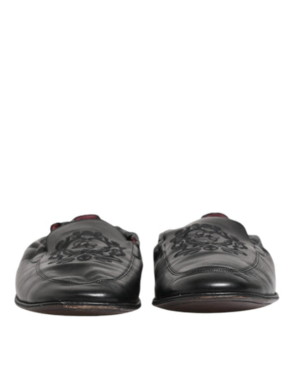 Dolce &amp; Gabbana – Schwarze Slipper aus Leder für Herren, flach