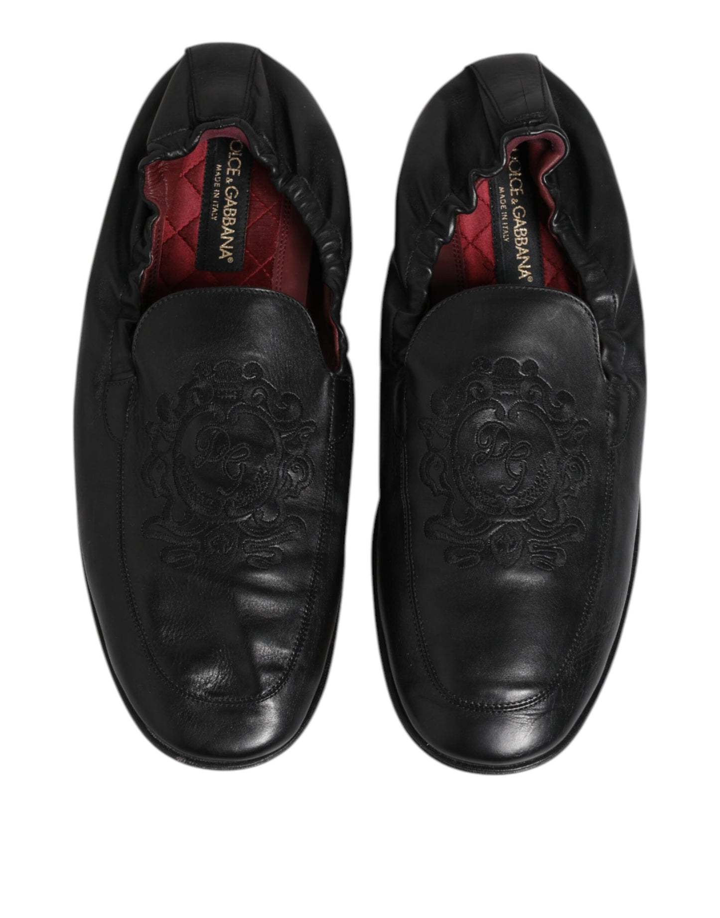 Dolce &amp; Gabbana – Schwarze Slipper aus Leder für Herren, flach