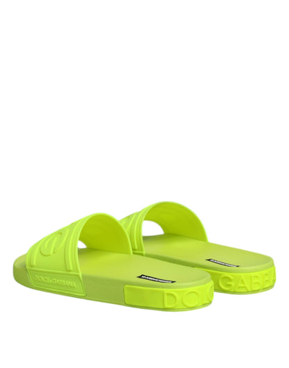 Dolce &amp; Gabbana Grüne Gummi-Sandalen, Strandschuhe