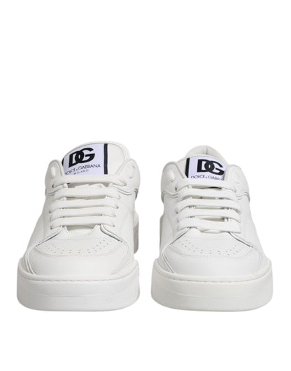 Dolce & Gabbana White Miami Leather Low Top Sneakers Shoes