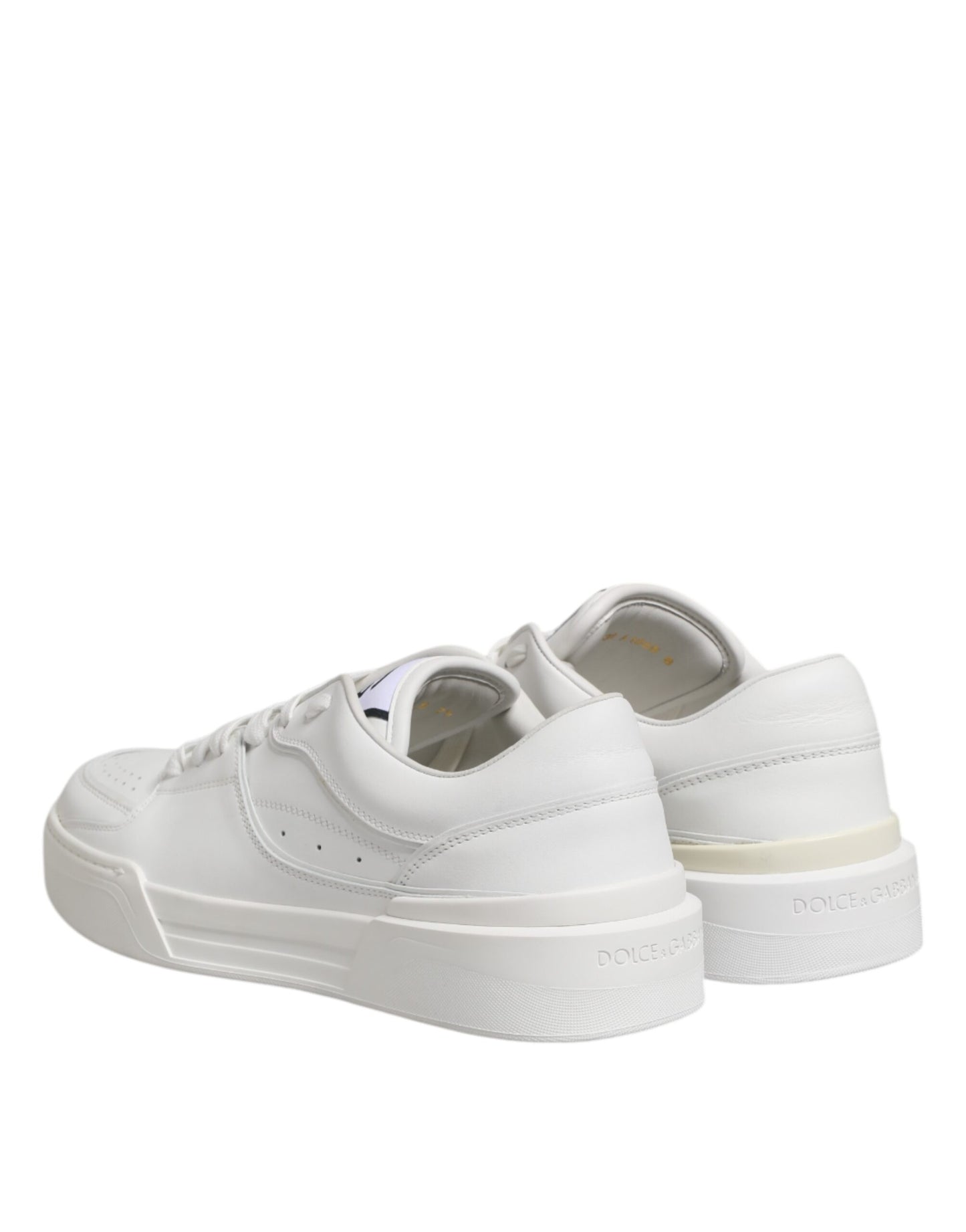 Dolce & Gabbana White Miami Leather Low Top Sneakers Shoes