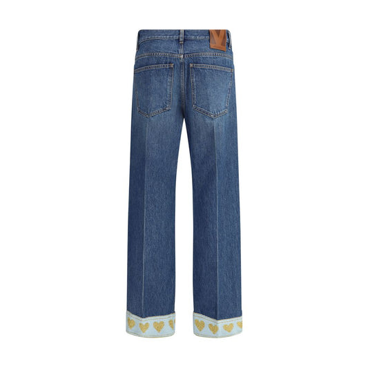 Valentino Blaue Baumwoll-Jeans mit geradem Bein