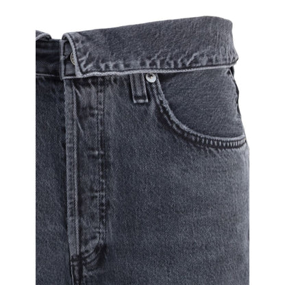 Agolde Black Cotton Tapered Jeans