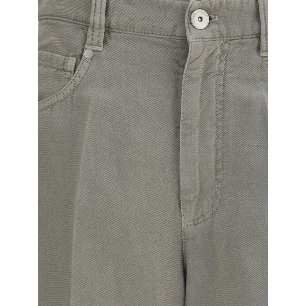 Brunello Cucinelli Zweifarbige Baumwolljeans im Relaxed Fit