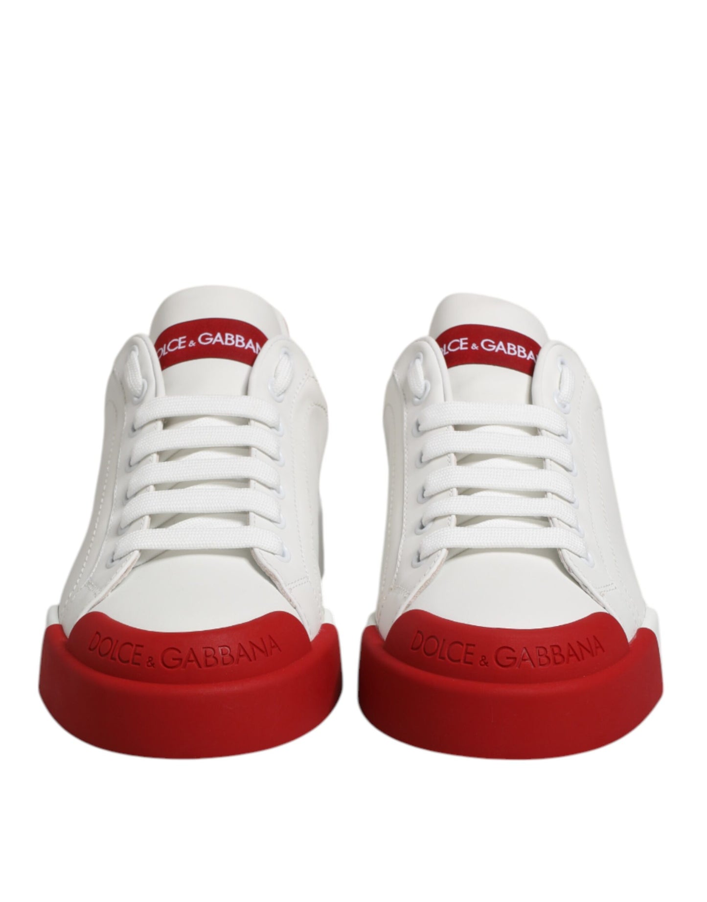 Dolce &amp; Gabbana Weiße Leder DG Logo Low Top Sneakers Schuhe