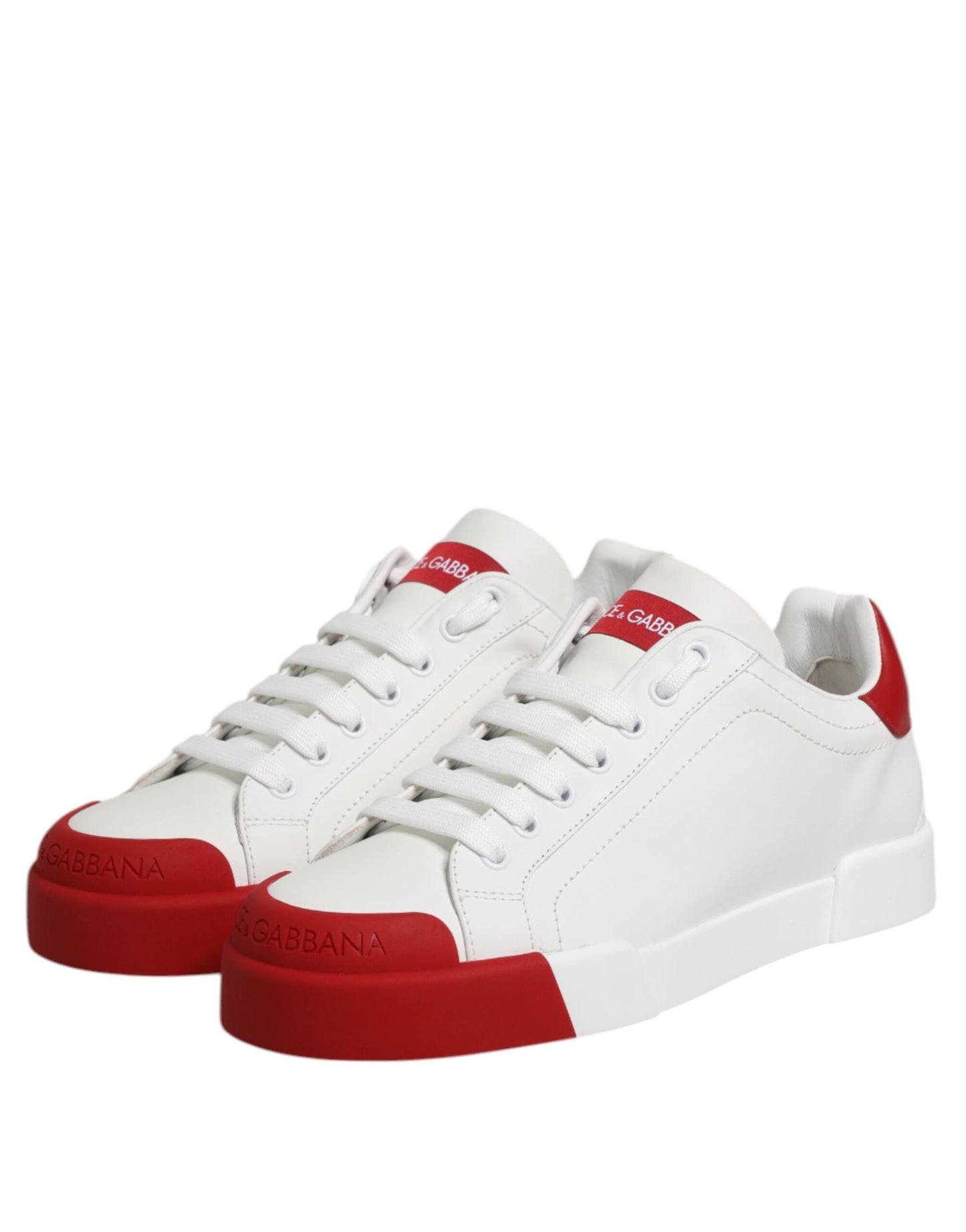 Dolce &amp; Gabbana Weiße Leder DG Logo Low Top Sneakers Schuhe