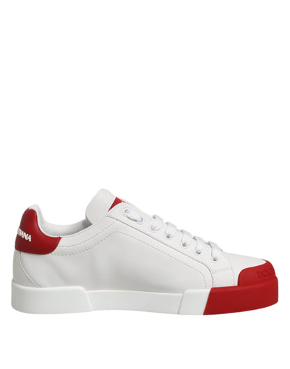 Dolce &amp; Gabbana Weiße Leder DG Logo Low Top Sneakers Schuhe