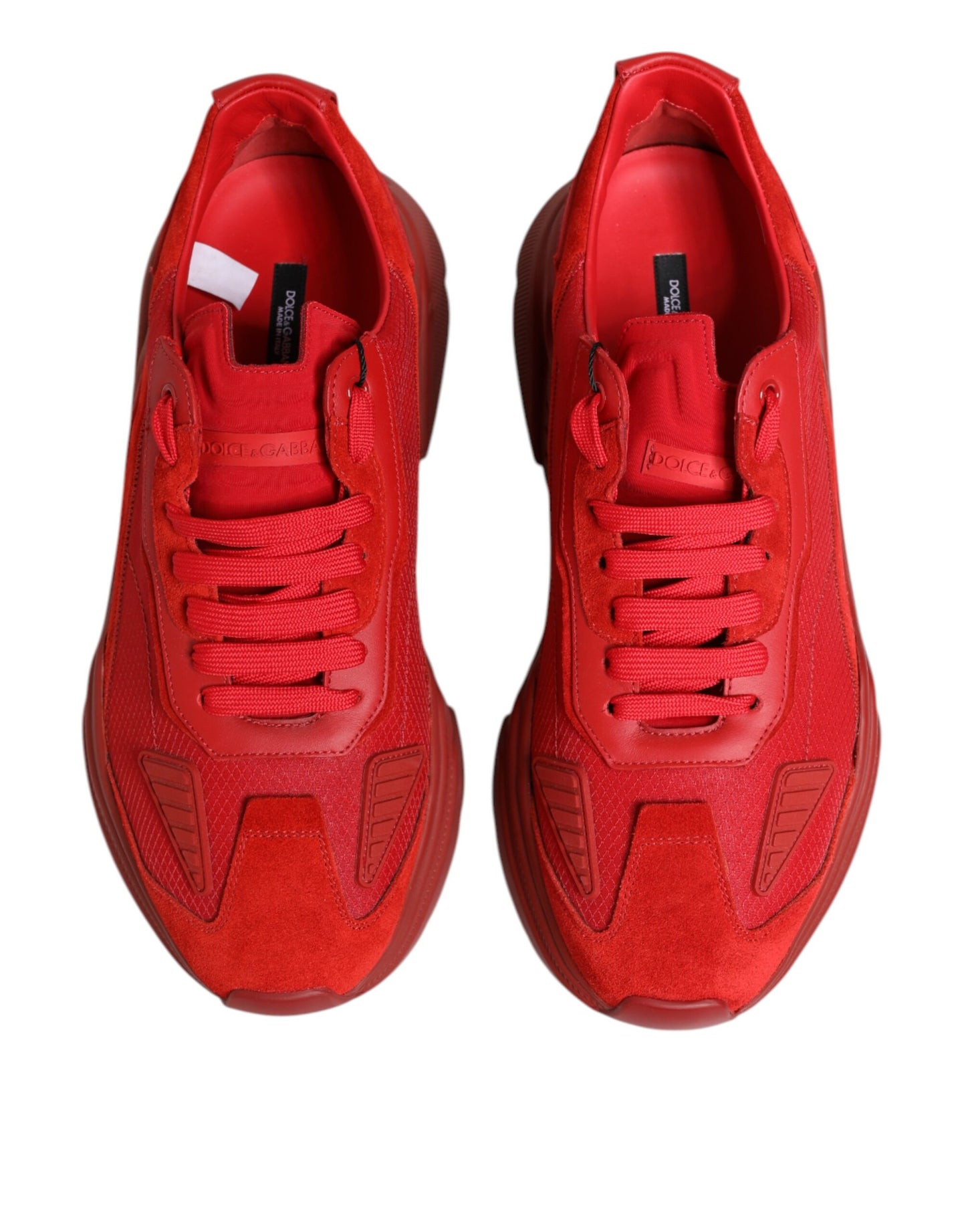 Dolce &amp; Gabbana Rote Daymaster Low Top Sneakers aus Leder