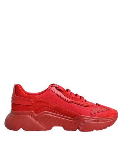 Dolce &amp; Gabbana Rote Daymaster Low Top Sneakers aus Leder