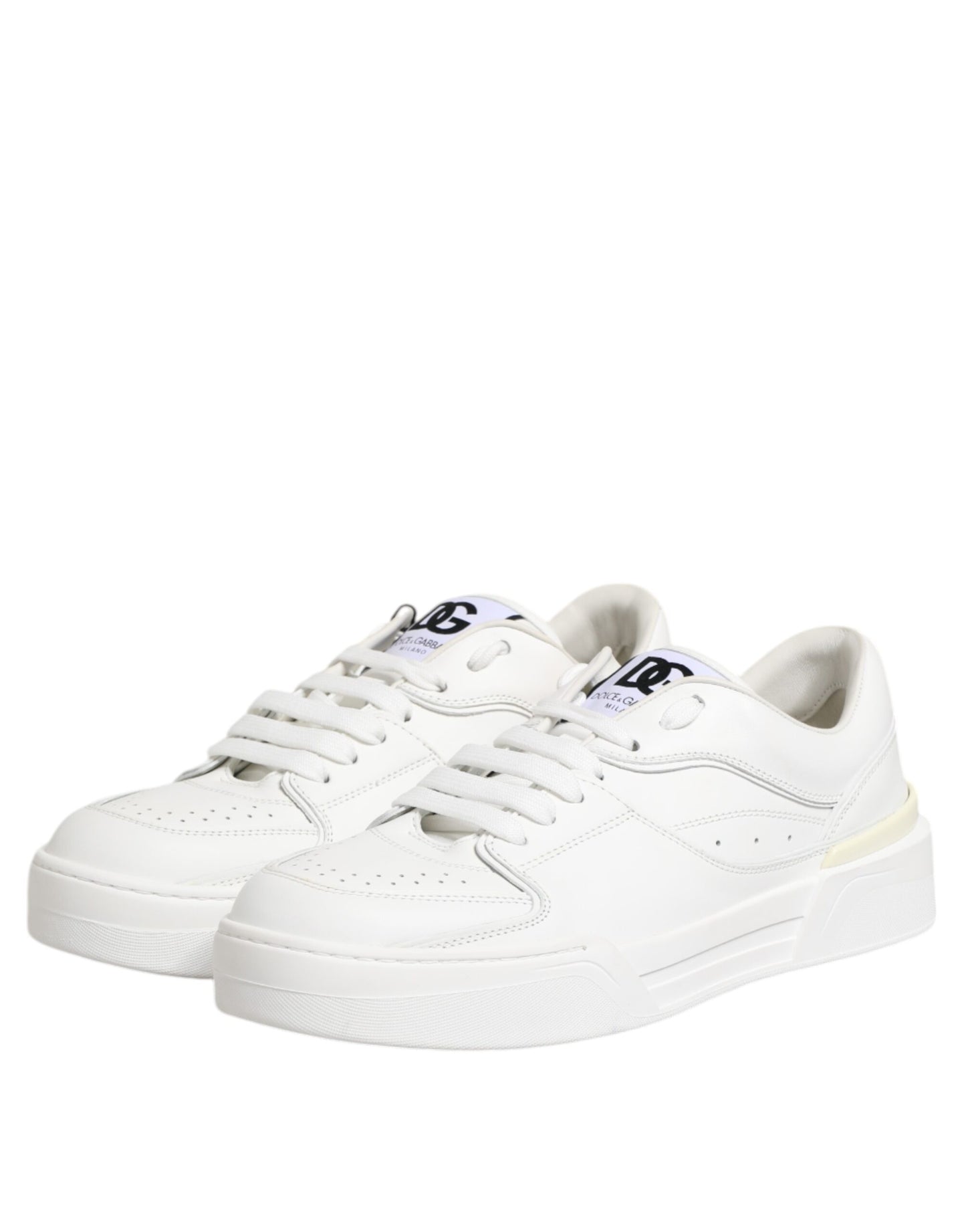 Dolce & Gabbana White Miami Leather Low Top Sneakers Shoes