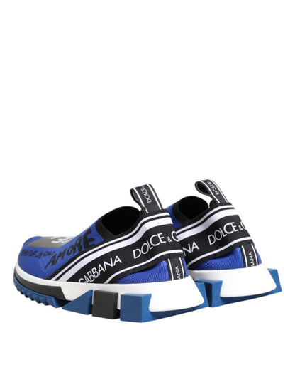 Dolce &amp; Gabbana Blaues Logo Low Top Sorrento Sneakers Schuhe