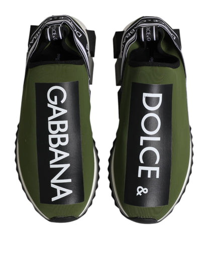 Dolce &amp; Gabbana Grünes Logo Low Top Sorrento Herren Sneakers Schuhe