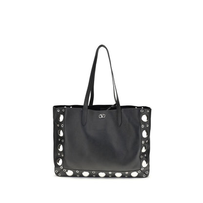 Valentino Garavani Schultertasche aus schwarzem Kalbsleder (Bos Taurus)