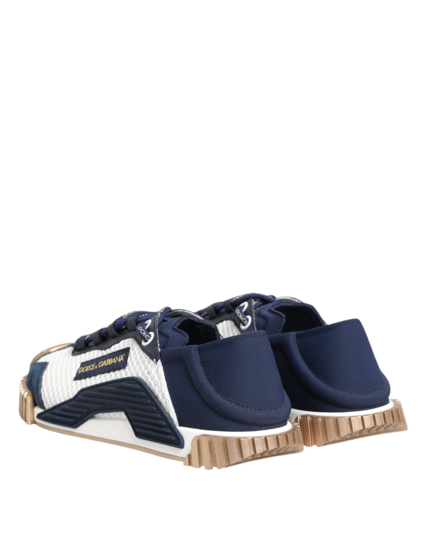 Dolce &amp; Gabbana Blau Weiß Low Top NS1 Männer Sneakers Schuhe