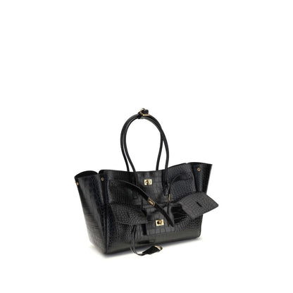Balenciaga Schultertasche aus schwarzem Kalbsleder Bos Taurus