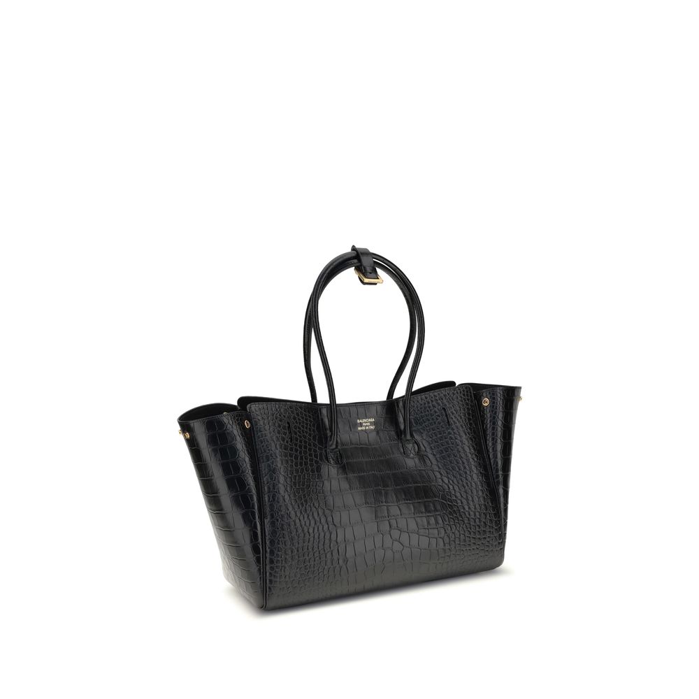 Balenciaga Schultertasche aus schwarzem Kalbsleder Bos Taurus
