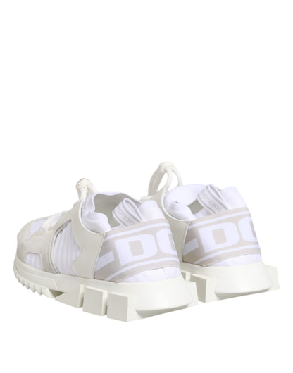 Dolce &amp; Gabbana – Weiße Sorrento-Sneaker mit niedrigem Schnürschuh