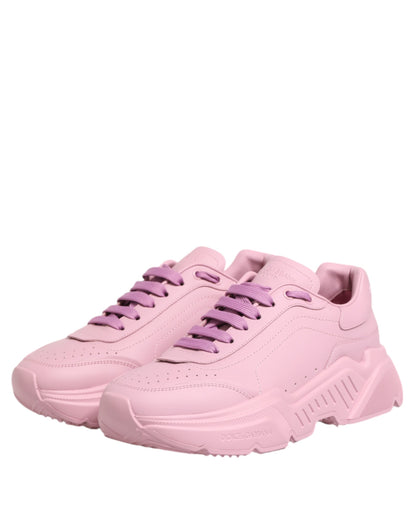 Dolce & Gabbana Pink Leather Daymaster Low Top Sneakers Shoes