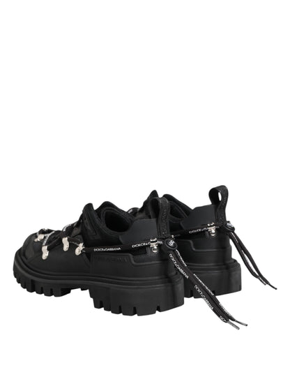 Dolce & Gabbana Black Low Top Lace Up Trekking Sneakers Shoes