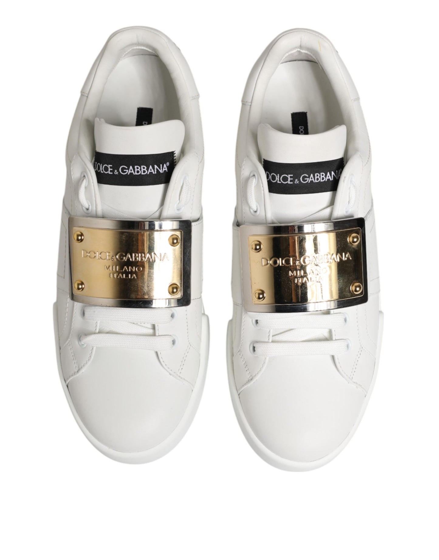 Dolce &amp; Gabbana Weiße Logo-Plakette Low Top Herren Sneakers Schuhe