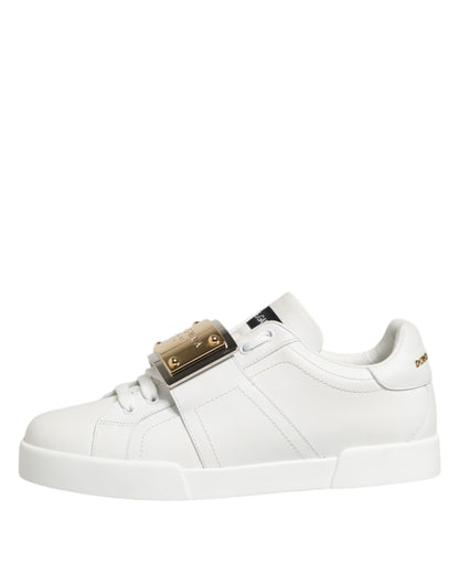 Dolce &amp; Gabbana Weiße Logo-Plakette Low Top Herren Sneakers Schuhe