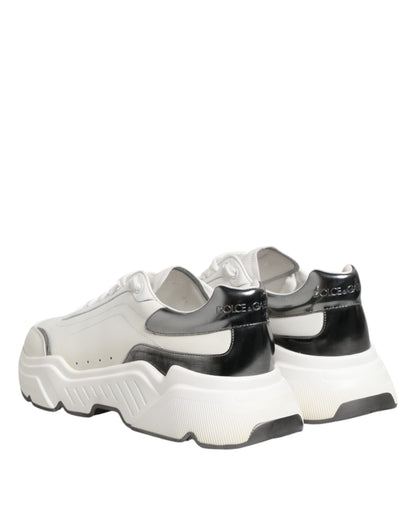 Dolce &amp; Gabbana – Daymaster – Sneaker aus Leder in Weiß und Silber