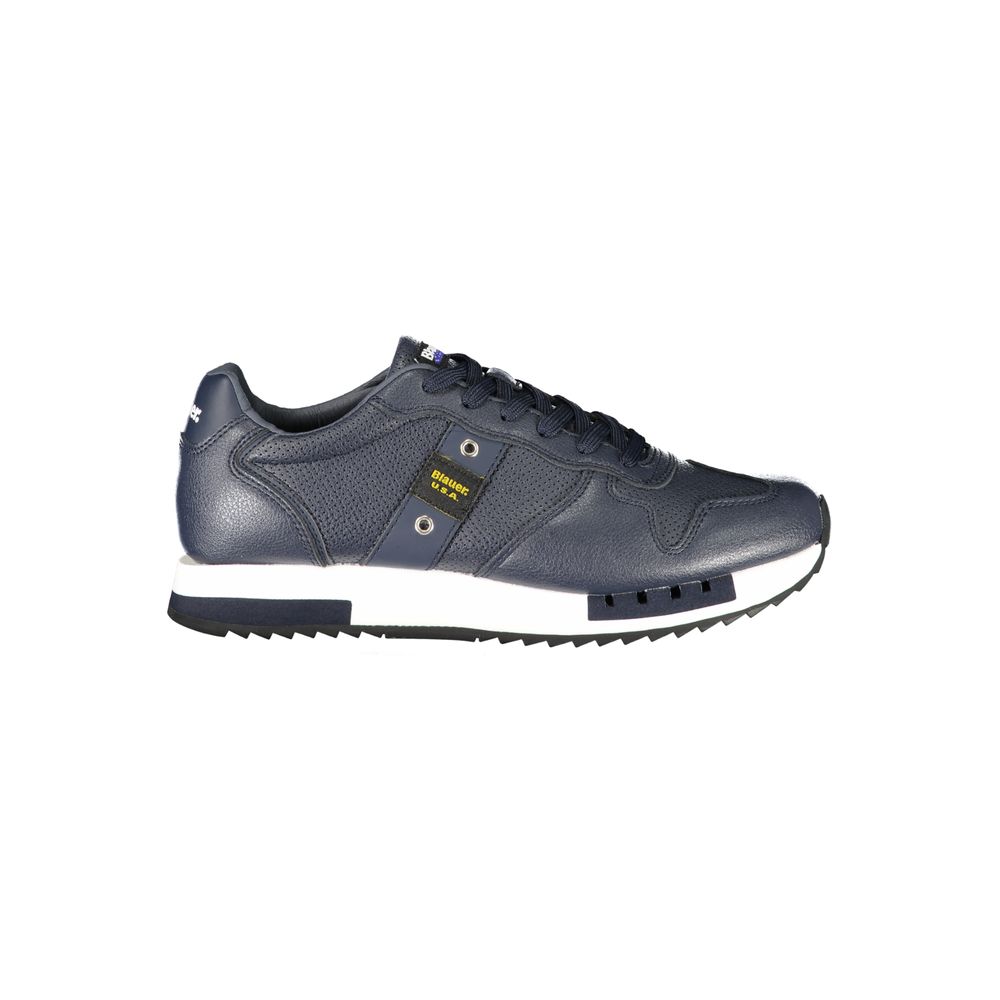 Blauer Herren-Sneaker aus blauem Leder