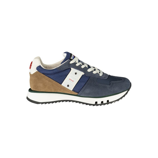Blauer Herren-Sneaker aus blauem Leder