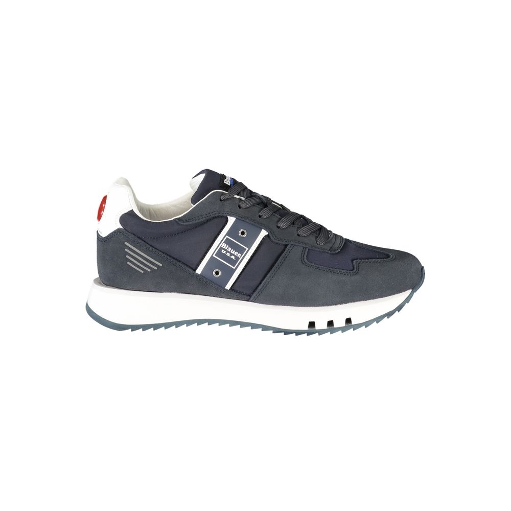 Blauer Herren-Sneaker aus blauem Leder