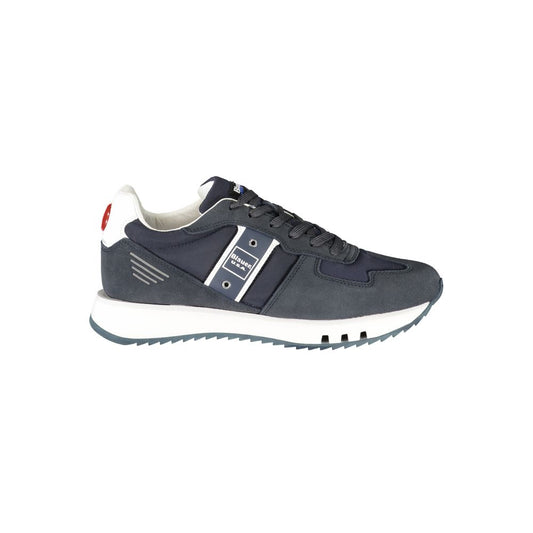 Blauer Herren-Sneaker aus blauem Leder
