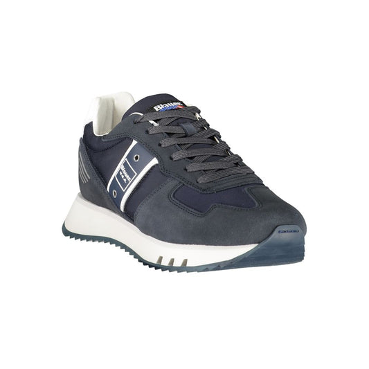 Blauer Herren-Sneaker aus blauem Leder