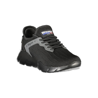 Blauer Herren-Sneaker aus schwarzem Polyester