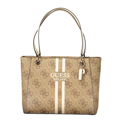 Guess Jeans Beige Polyethylen Damen Handtasche