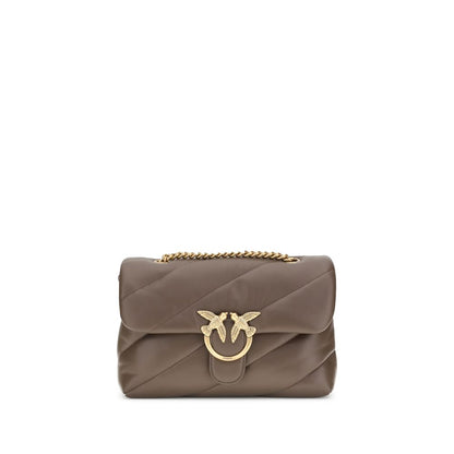 PINKO Schultertasche aus braunem Kalbsleder (Bos Taurus)