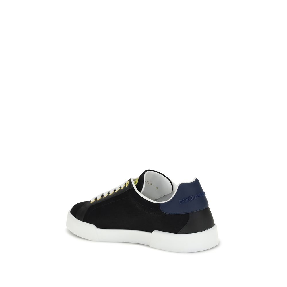 Dolce &amp; Gabbana Sneaker aus schwarzem Kalbsleder Modell Bos Taurus in niedriger Ausführung
