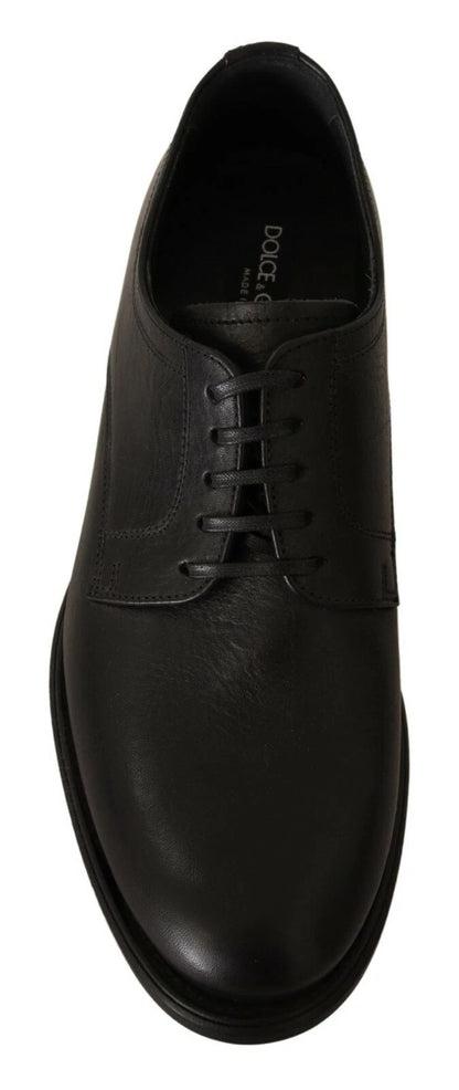 Dolce & Gabbana Black Lace Up Leather Men Formal Derby Shoes