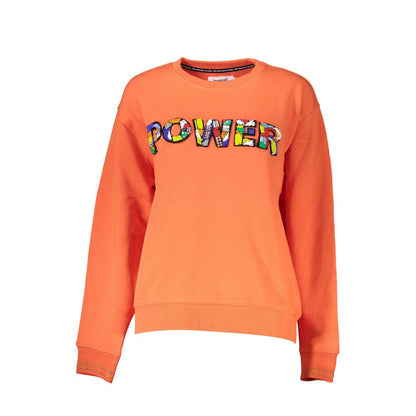 Desigual Orangefarbener Baumwollpullover für Damen