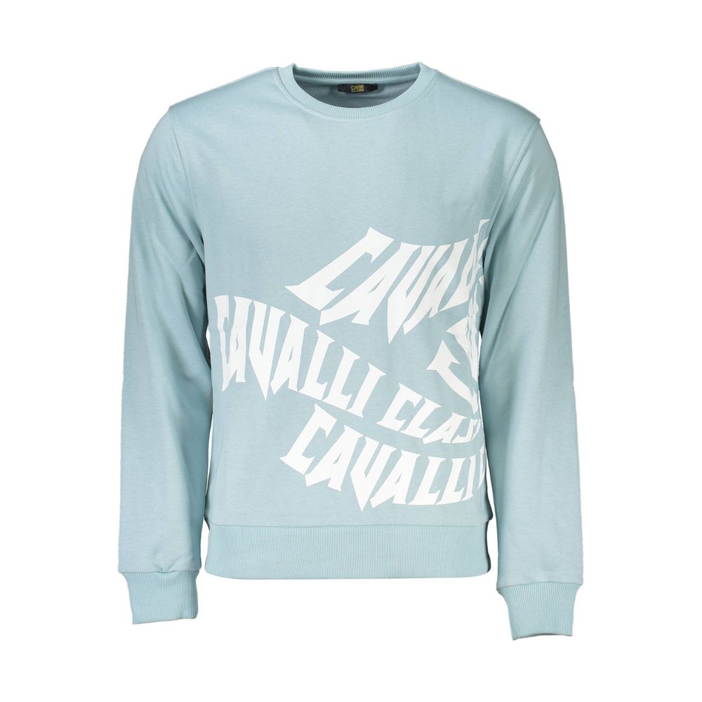 Cavalli Class Blauer Baumwollpullover für Herren