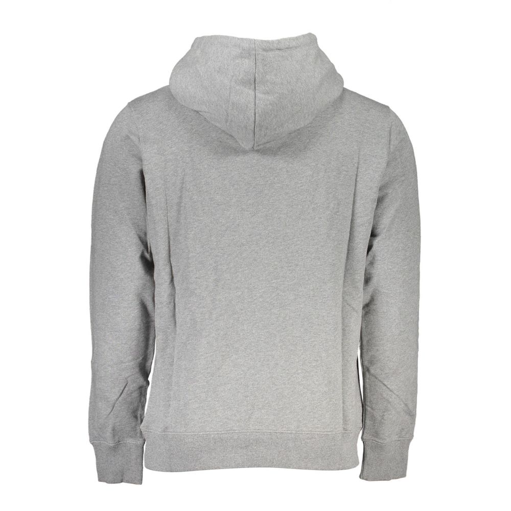 Calvin Klein „Grauer Baumwollpullover für Herren mit Kapuze und Mitteltasche“