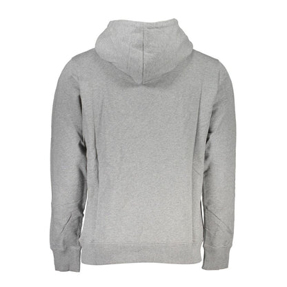Calvin Klein „Grauer Baumwollpullover für Herren mit Kapuze und Mitteltasche“