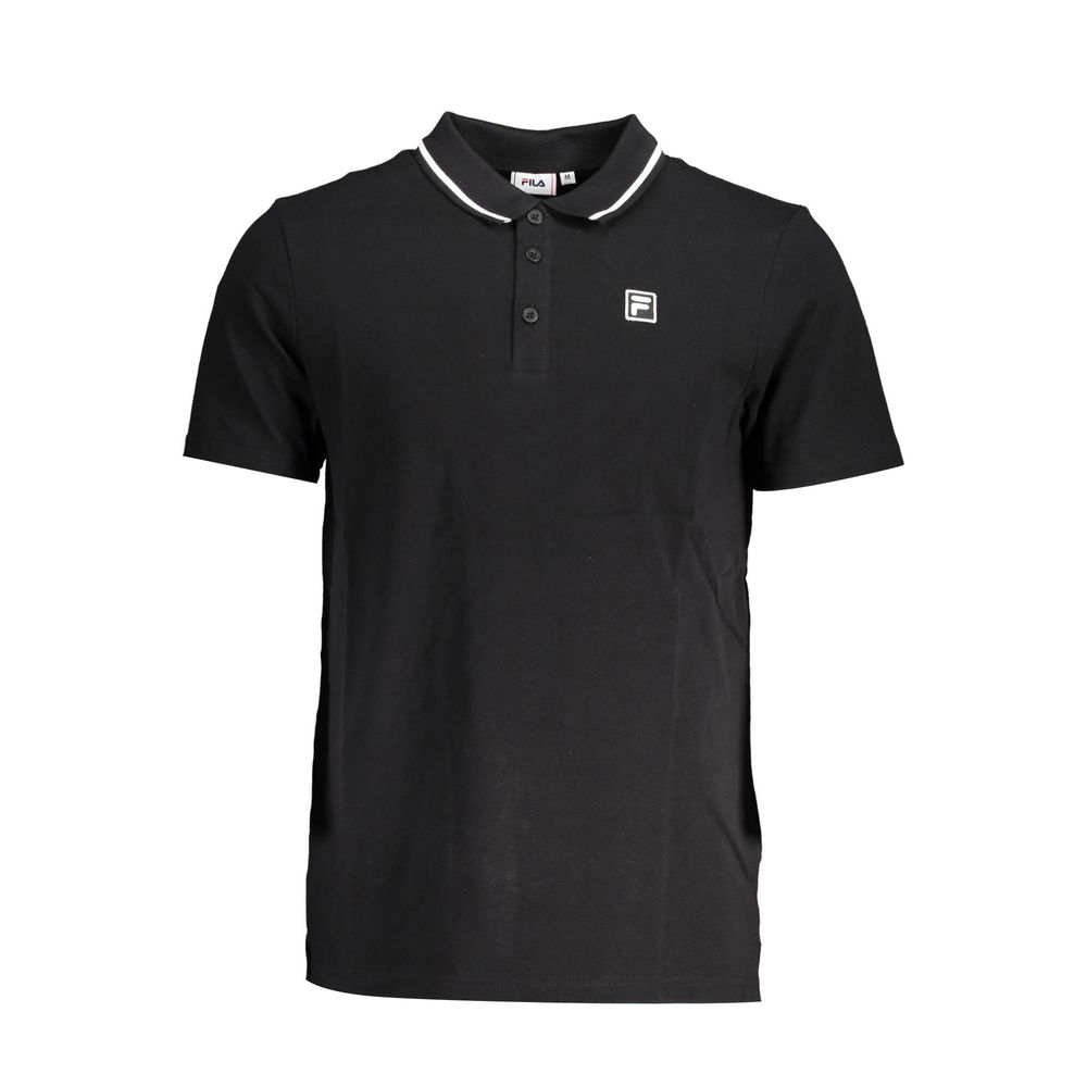 Fila Poloshirt aus schwarzer Baumwolle