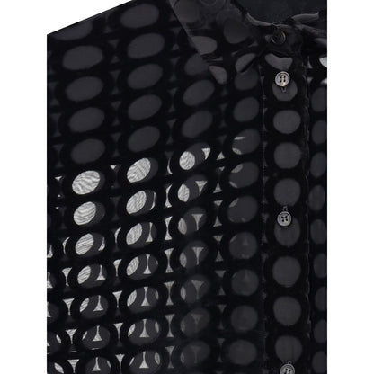 Ferragamo Black Silk Pattern Shirt