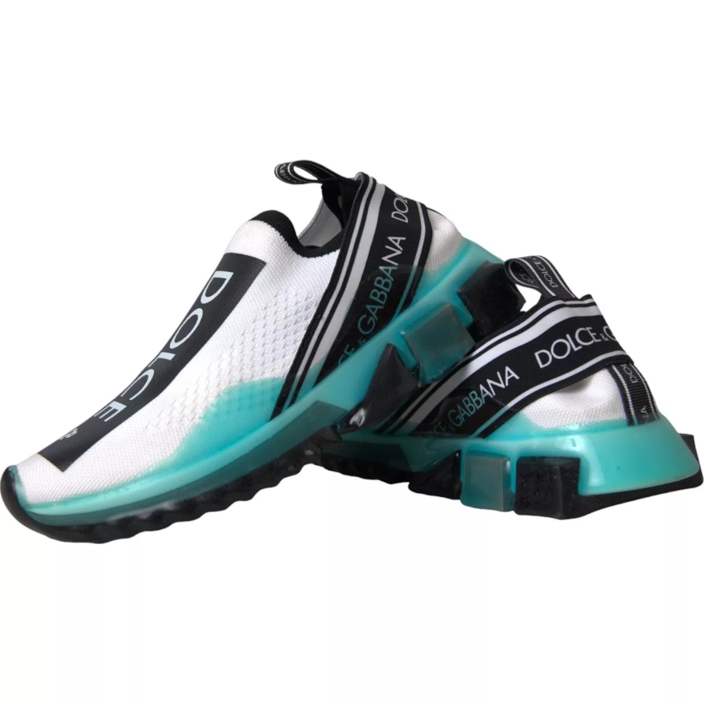 Dolce &amp; Gabbana – Slip-On-Sorrento-Sneaker in Schwarz, Weiß und Blau